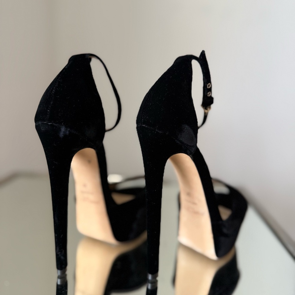 New Jimmy Choo Max 150 Black Velvet 37 $995 - Picture 6 of 12